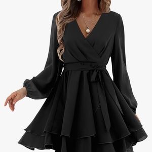 Black flare dress
